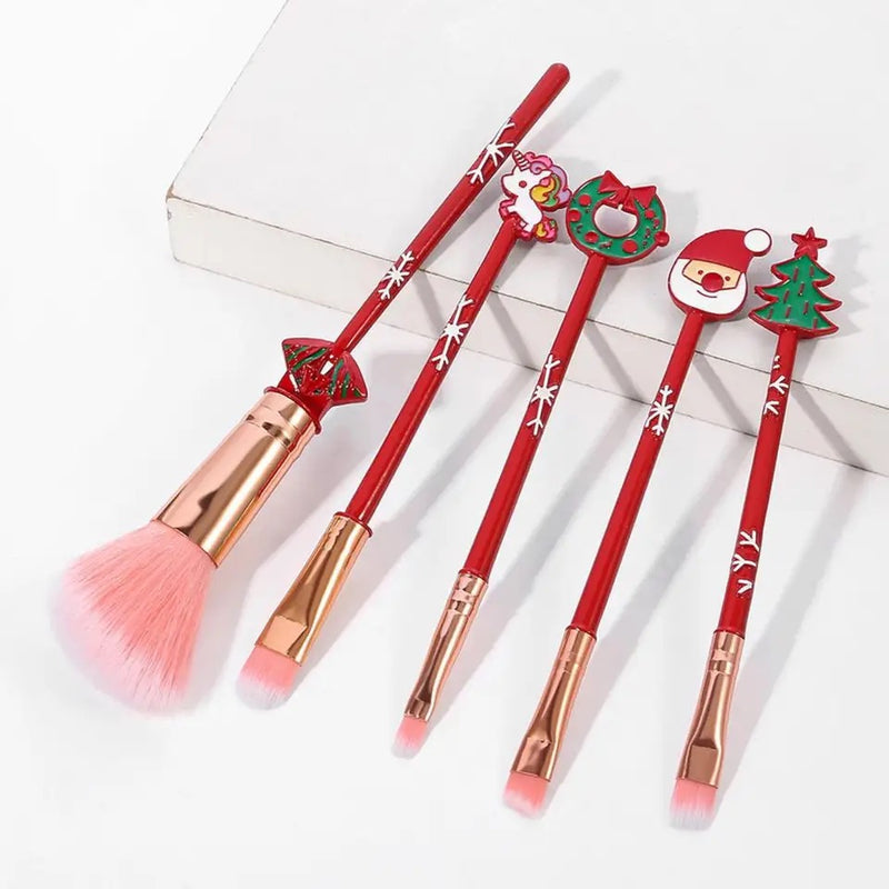 Festive Christmas makeup brushes