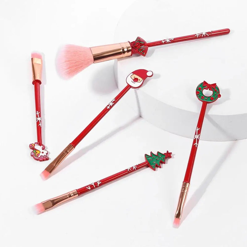 Festive Christmas makeup brushes