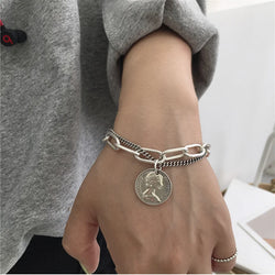 Coin Head Bracelet