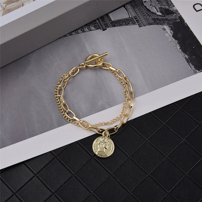 Coin Head Bracelet