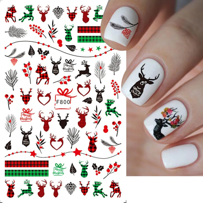 Cartoon 3D Snowman Nail Stickers