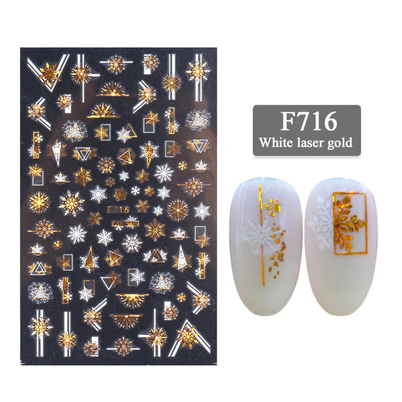 Cartoon 3D Snowman Nail Stickers