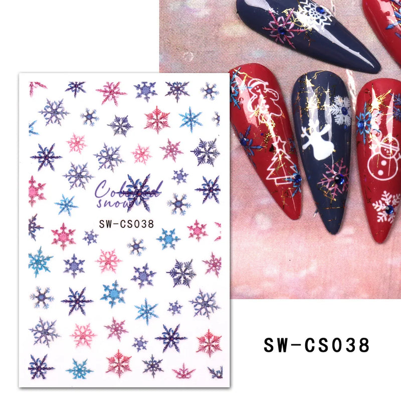 Cartoon 3D Snowman Nail Stickers