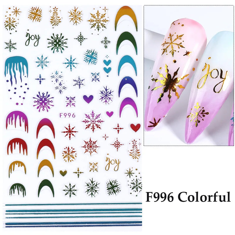 Laser Snowflake 3D Nail Decal