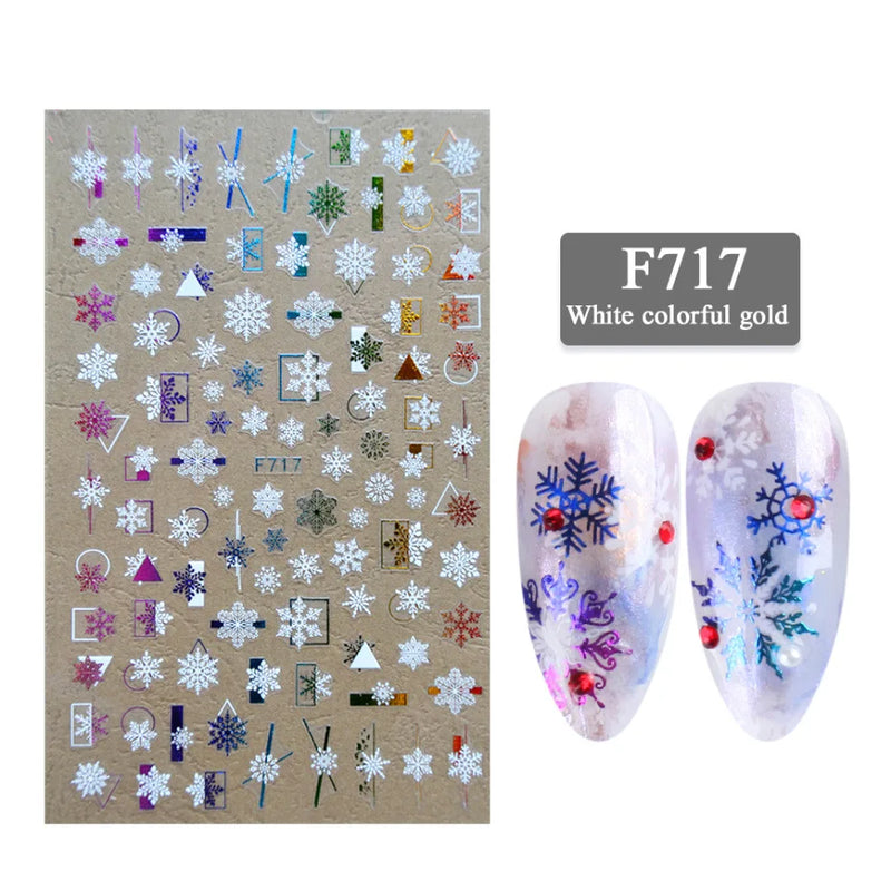 Cartoon 3D Snowman Nail Stickers