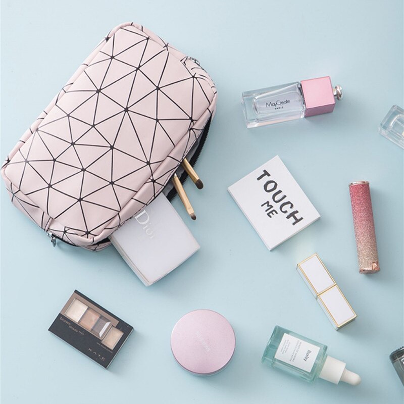 Geometric Line Makeup Bag Waterproof