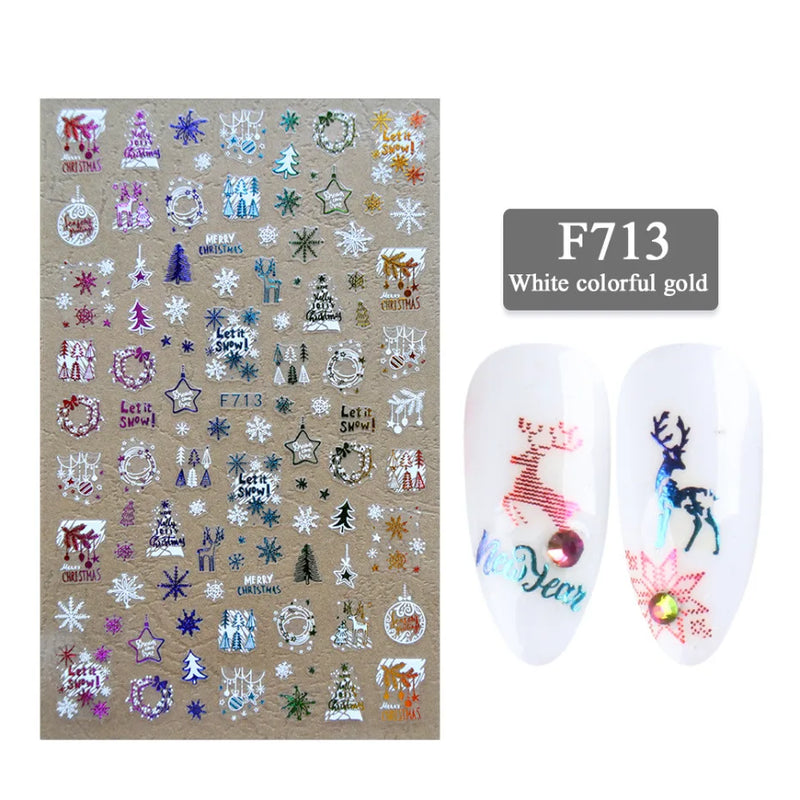 Cartoon 3D Snowman Nail Stickers