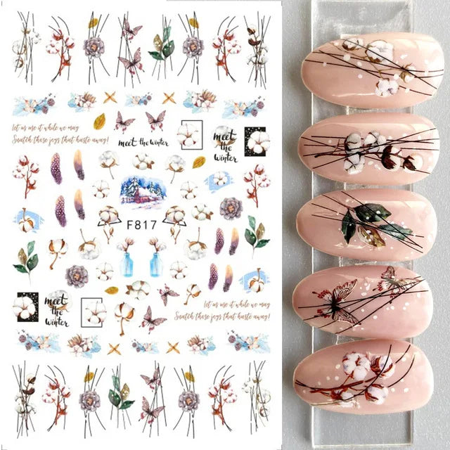 Cartoon 3D Snowman Nail Stickers