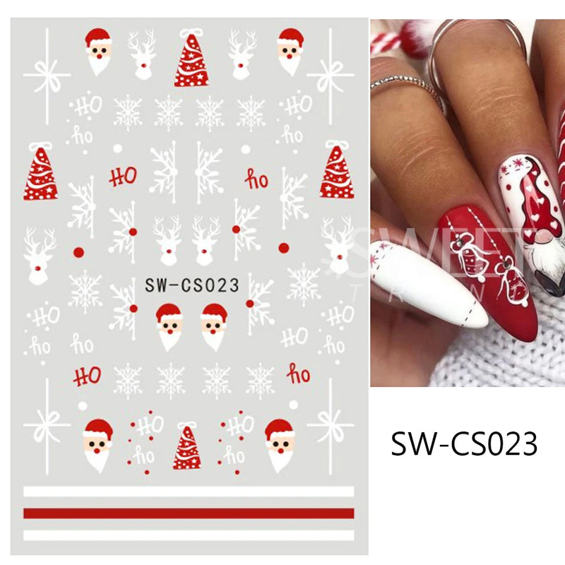 3D Rose Gold Christmas Nail Art Stickers