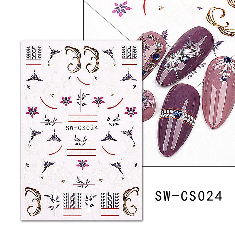 Cartoon 3D Snowman Nail Stickers