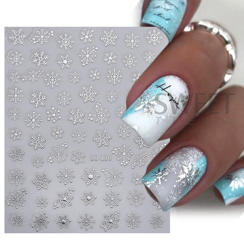 Metallic Snowflake Nail Decoration