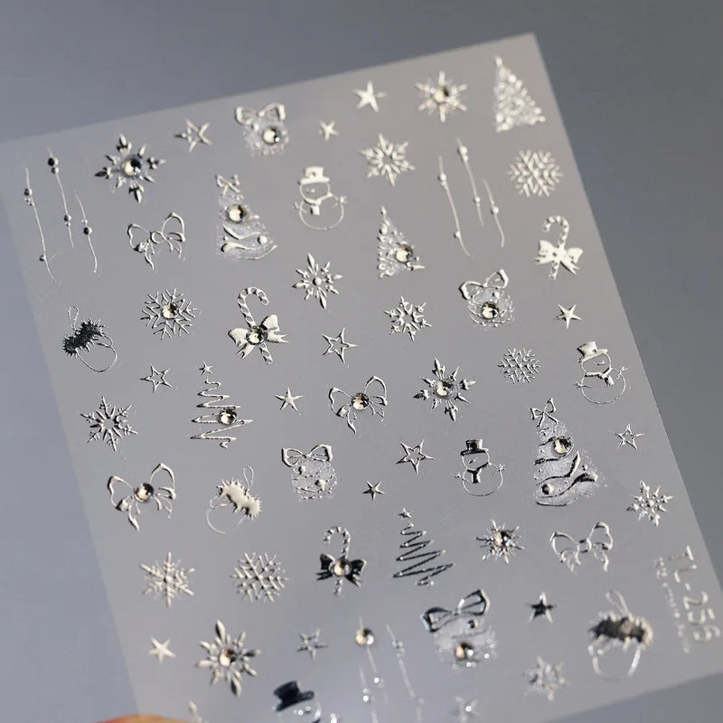 Gold Snowflake 3D Self Adhesive Nail Art Sticker