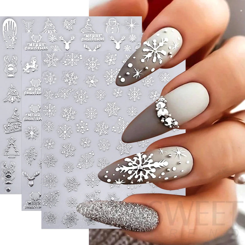 Metallic Snowflake Nail Decoration