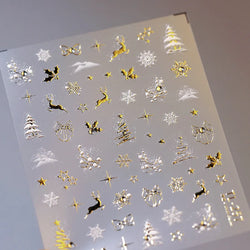 Gold Snowflake 3D Self Adhesive Nail Art Sticker