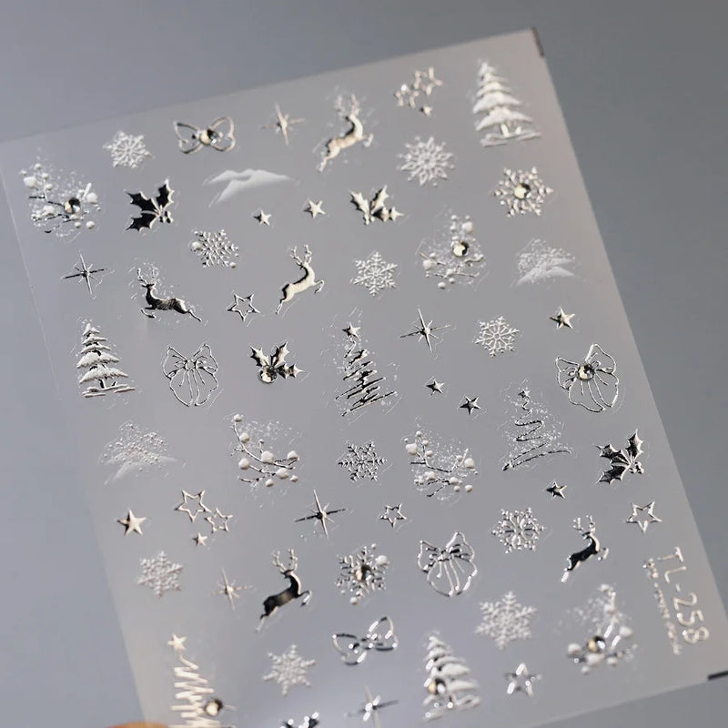 Gold Snowflake 3D Self Adhesive Nail Art Sticker