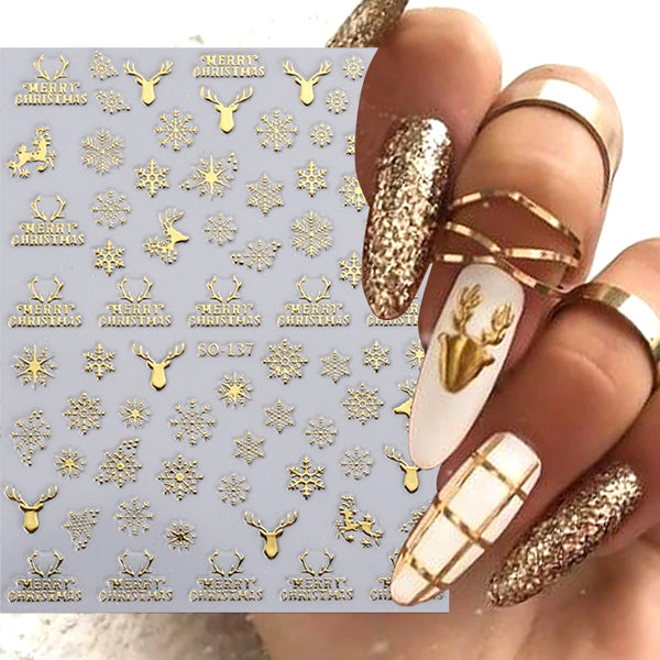 Metallic Snowflake Nail Decoration