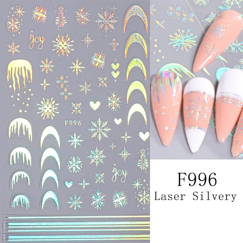 Laser Snowflake 3D Nail Decal