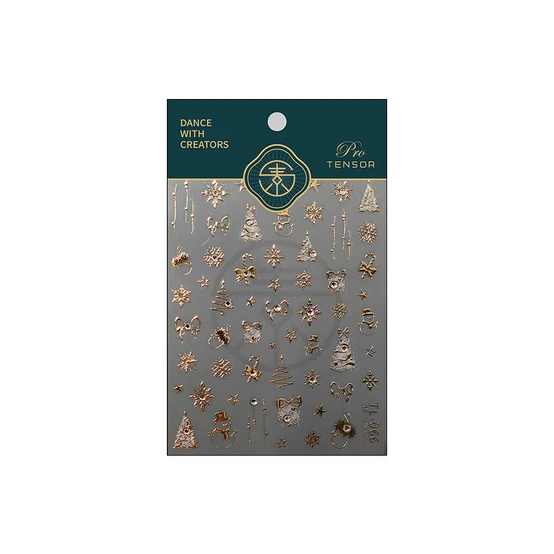 Gold Snowflake 3D Self Adhesive Nail Art Sticker