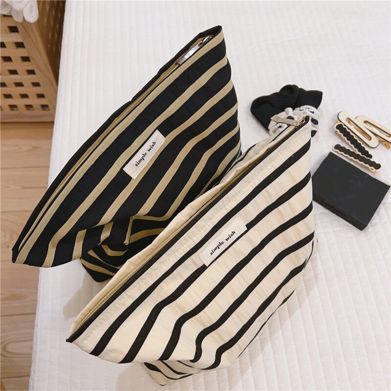 Striped Cosmetic Bag