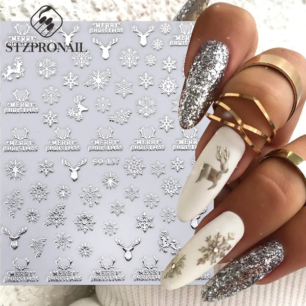 Metallic Snowflake Nail Decoration