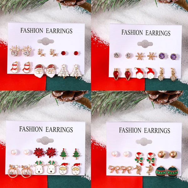 Xmas Tree Earrings Set